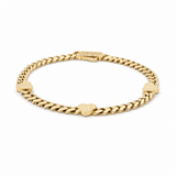 10K Yellow Gold Monaco with Heart Bracelet Women's - Miral Jewelry
