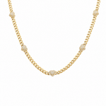10k Yellow Gold Monaco with Heart Necklaces 17.5" - Miral Jewelry