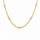 10k Yellow Gold Monaco with Heart Necklaces 17.5" - Miral Jewelry