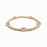 10K Yellow Gold Monaco with Hearts Bracelet - Miral Jewelry