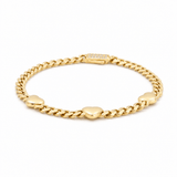10K Yellow Gold Monaco with Hearts Bracelet Women's - Miral Jewelry