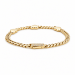 10K Yellow Gold Monaco with Hearts Bracelet Women's - Miral Jewelry
