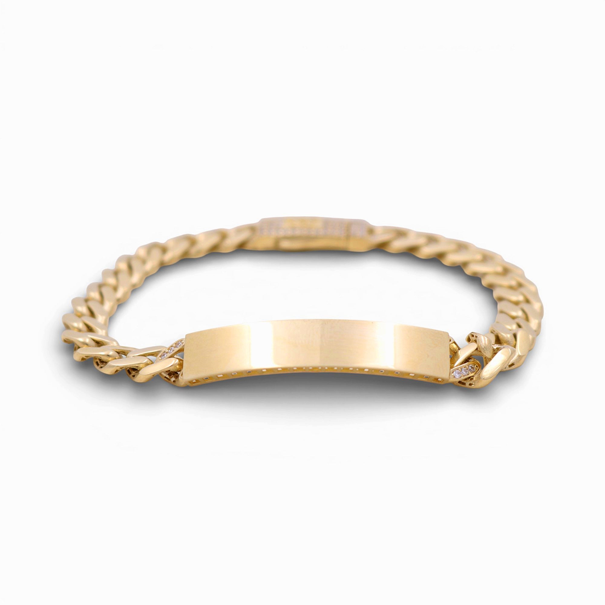 10K Yellow Gold Monaco with ID Bracelet - Miral Jewelry