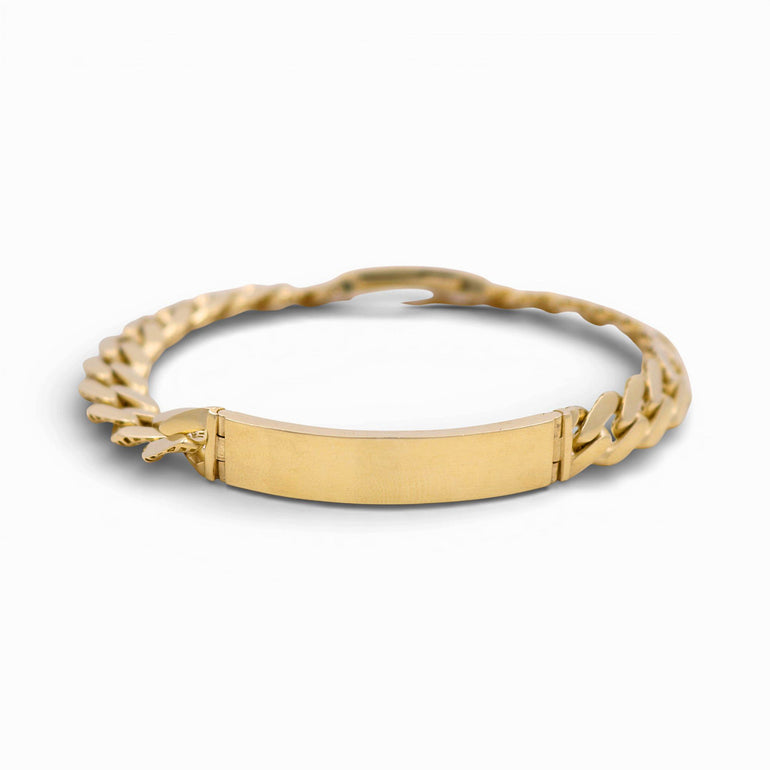 10K Yellow Gold Monaco with Id Bracelet - Miral Jewelry