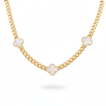 10K Yellow Gold Monaco with Mop Flowers Necklaces - Miral Jewelry