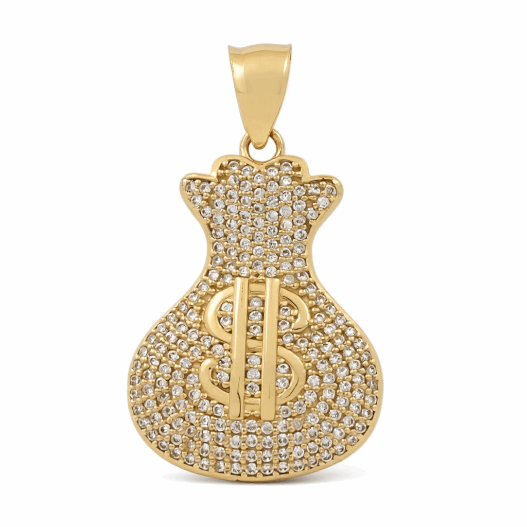 10K Yellow Gold Money Bag Pendant - Miral Jewelry
