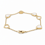 10K Yellow Gold Mop Heart Bracelet Women's - Miral Jewelry