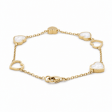 10K Yellow Gold Mop Heart Bracelet Women's - Miral Jewelry