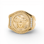 10k Yellow Gold Nugget Fashion Men's Ring - Miral Jewelry