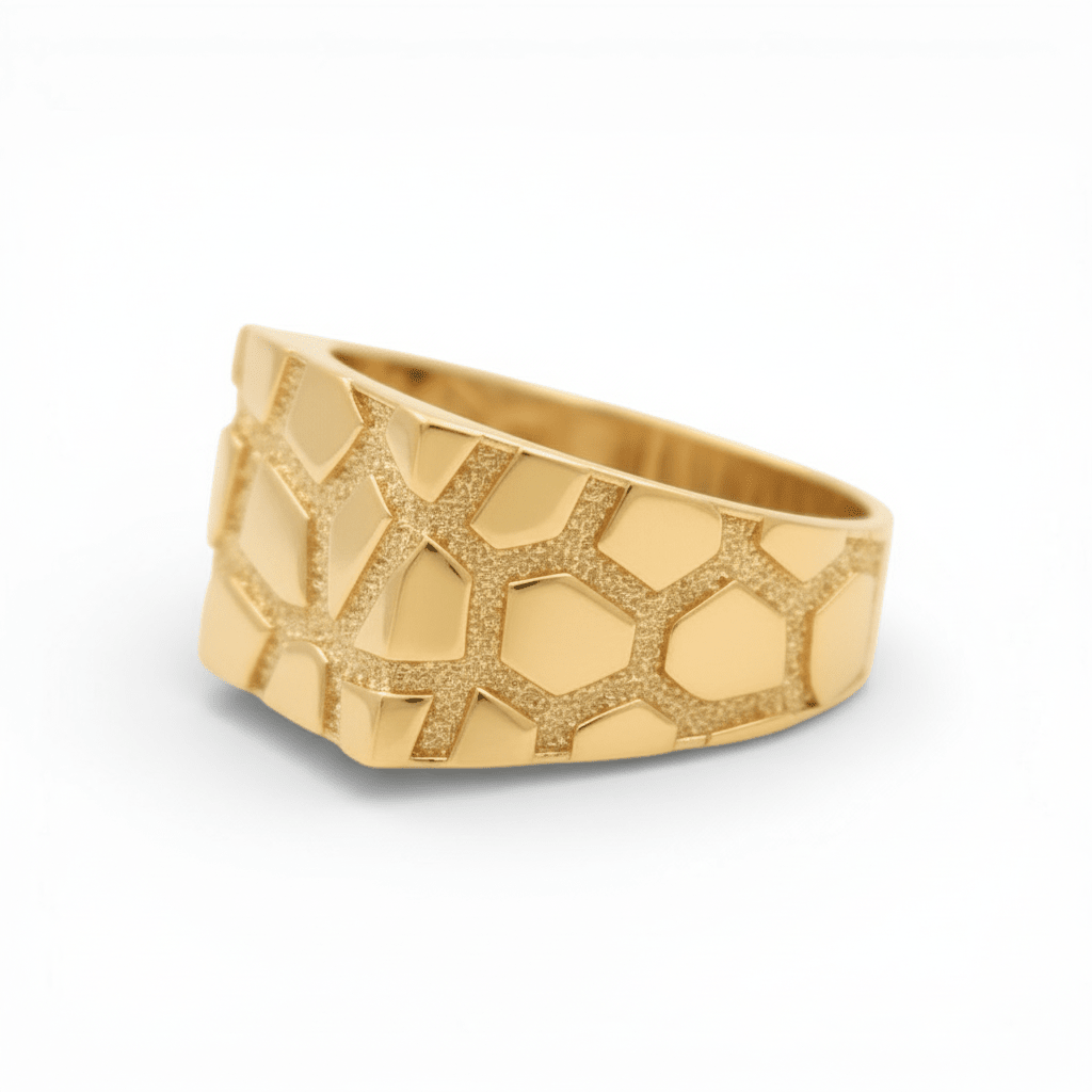 10K Yellow Gold Men's Nugget Ring 5.8 g – view 2