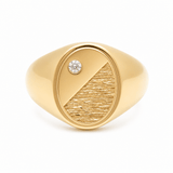 10k Yellow Gold Oval Fashion Men's Ring - Miral Jewelry