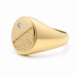 10k Yellow Gold Oval Fashion Men's Ring - Miral Jewelry