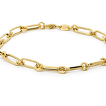 10K Yellow Gold Paper Clip Bracelet – 7.5" - Miral Jewelry