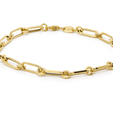10K Yellow Gold Paper Clip Bracelet – 7.5" - Miral Jewelry