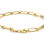 10K Yellow Gold Paper Clip Bracelet – 7.5" - Miral Jewelry