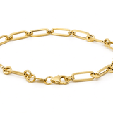 10K Yellow Gold Paper Clip Bracelet – 7.5" - Miral Jewelry