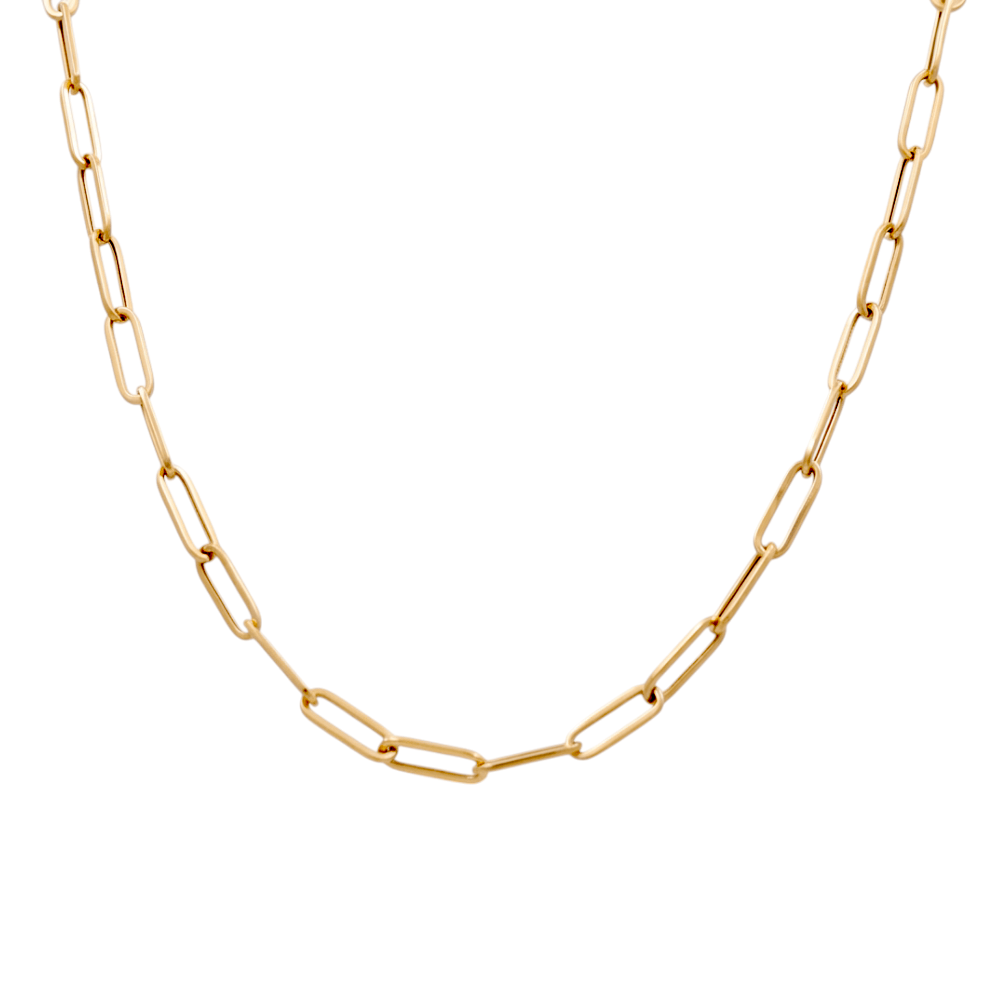 10K Yellow Gold Paper Clip Chain 21" - Miral Jewelry