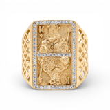 10k Yellow Gold Play Cards Fashion Men's Ring - Miral Jewelry