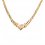 10k Yellow Gold Princess with Hearts Necklace - Miral Jewelry