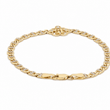 10K Yellow Gold Quinceañera "15" Bracelet – Mariner Link with CZ - Miral Jewelry