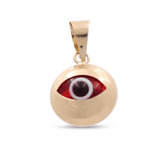 10K Yellow Gold Red Eye Pendant - Miral Jewelry
