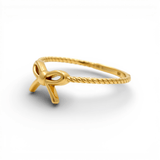 10K Yellow Gold Ribbon Fashion Women's Ring - Miral Jewelry