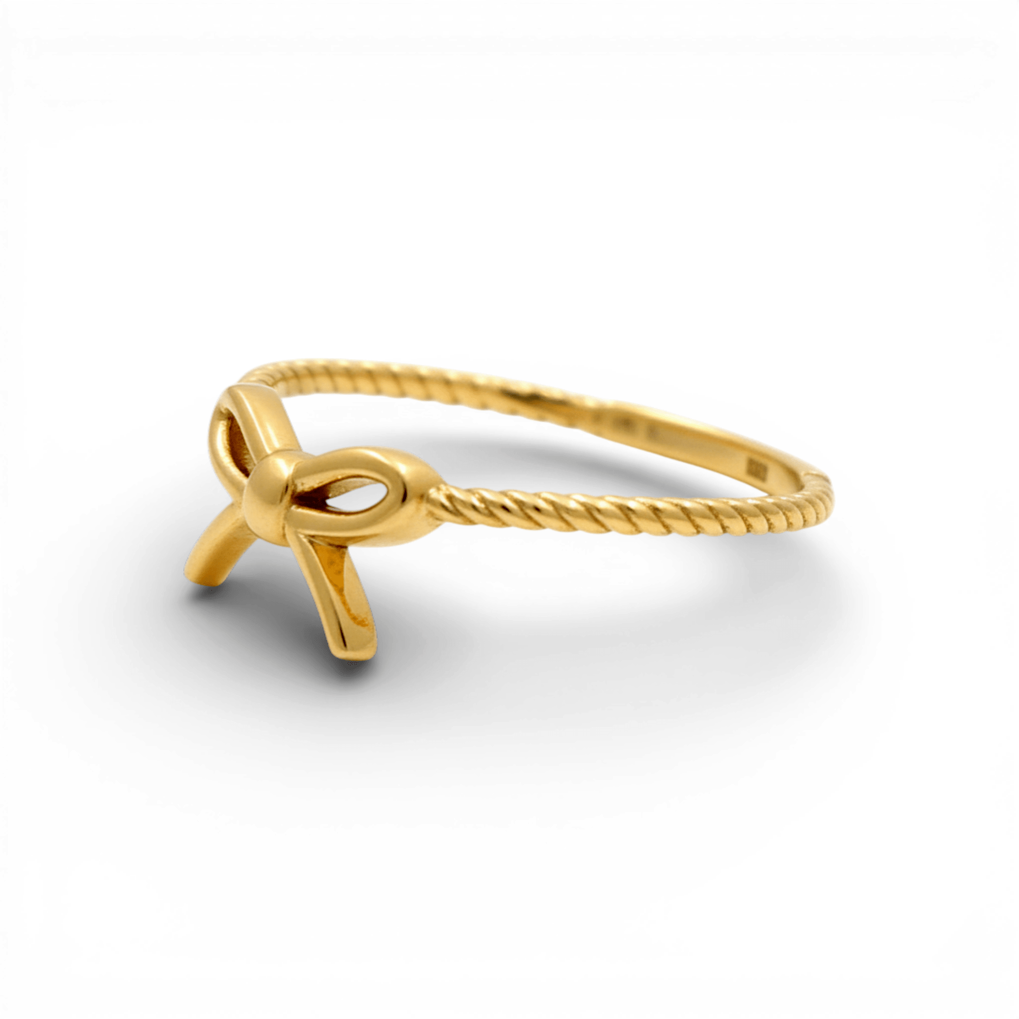 10K Yellow Gold Ribbon Fashion Women's Ring - Miral Jewelry