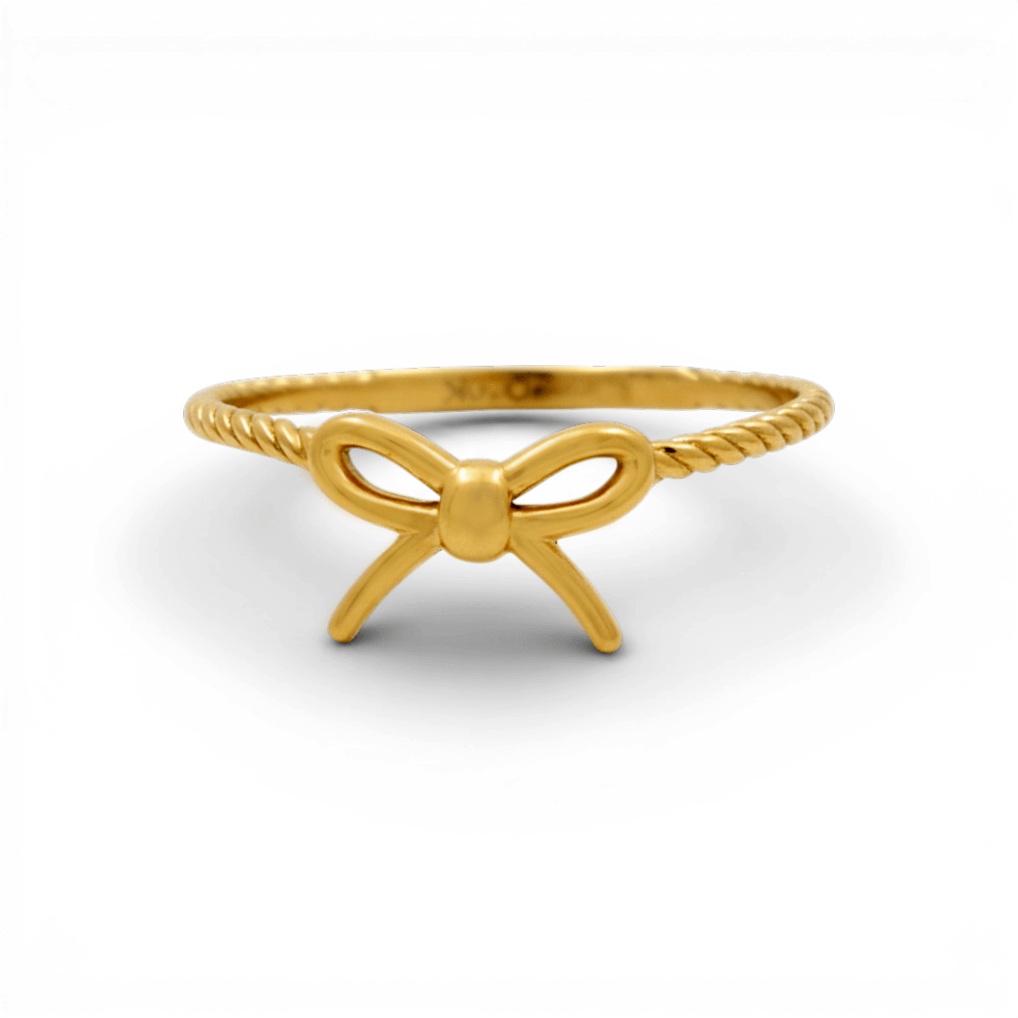10K Yellow Gold Ribbon Fashion Women's Ring - Miral Jewelry