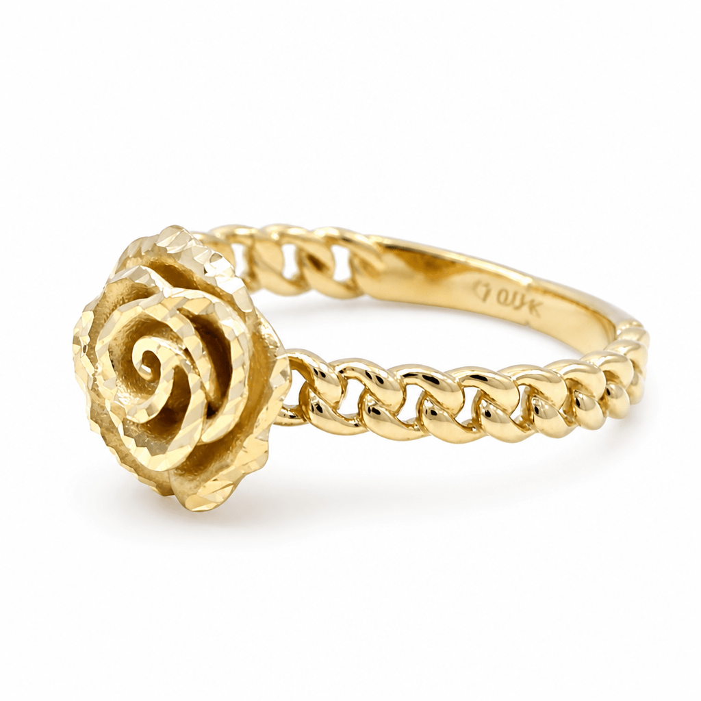10K Yellow Gold Rose Fashion Women's Ring - Miral Jewelry