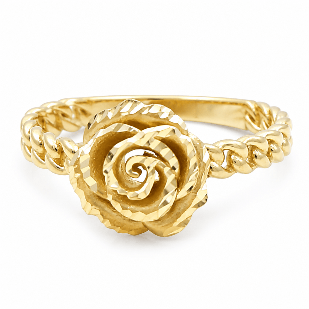 10K Yellow Gold Rose Fashion Women's Ring - Miral Jewelry
