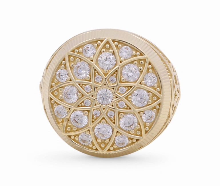 10k Yellow Gold Rosetta Fashion Men's Ring - Miral Jewelry