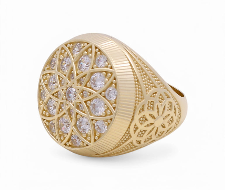 10k Yellow Gold Rosetta Fashion Men's Ring - Miral Jewelry