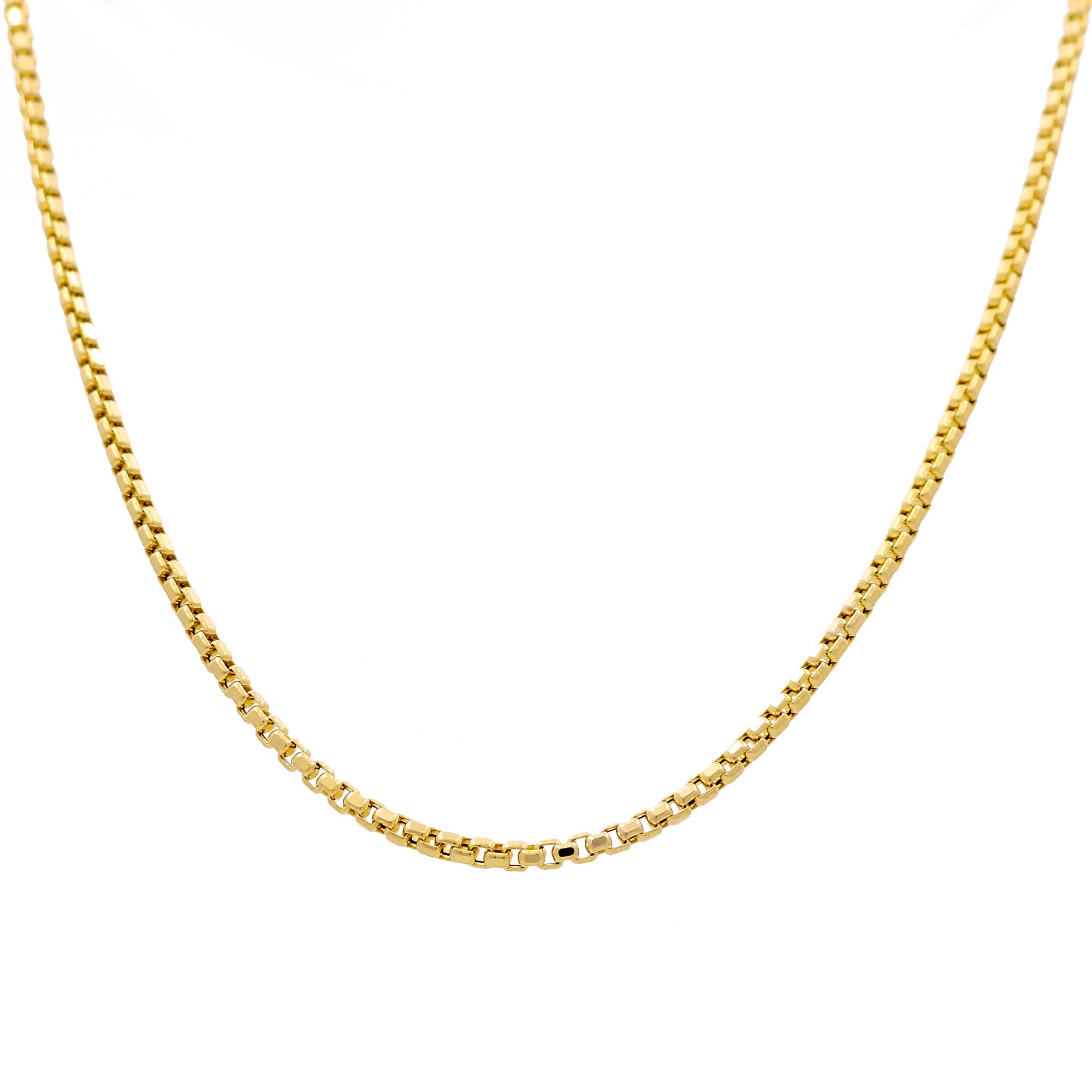 10K Yellow Gold Round Box Chain 22" - Miral Jewelry