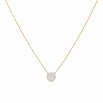 10k Yellow Gold Round Diamond Necklace 18" with 0.33Tw Round Diamonds - Miral Jewelry