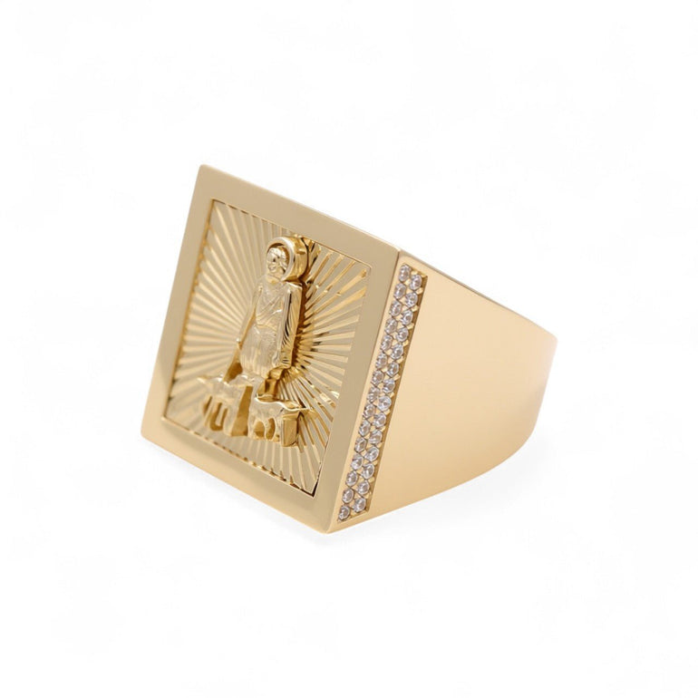 10k Yellow Gold San Lazaro Fashion Men's Ring - Miral Jewelry