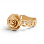 10K Yellow Gold Satin Flower Fashion Women's Ring - Miral Jewelry