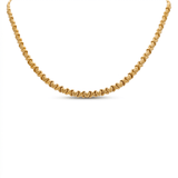 10k Yellow Gold Satin Hearts Necklace - Miral Jewelry