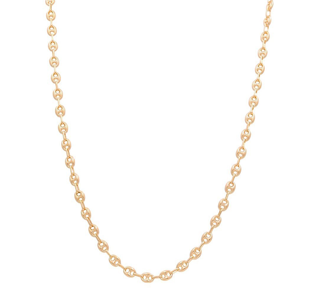 10K Yellow Gold Semisolid Marine Chain 18" - Miral Jewelry
