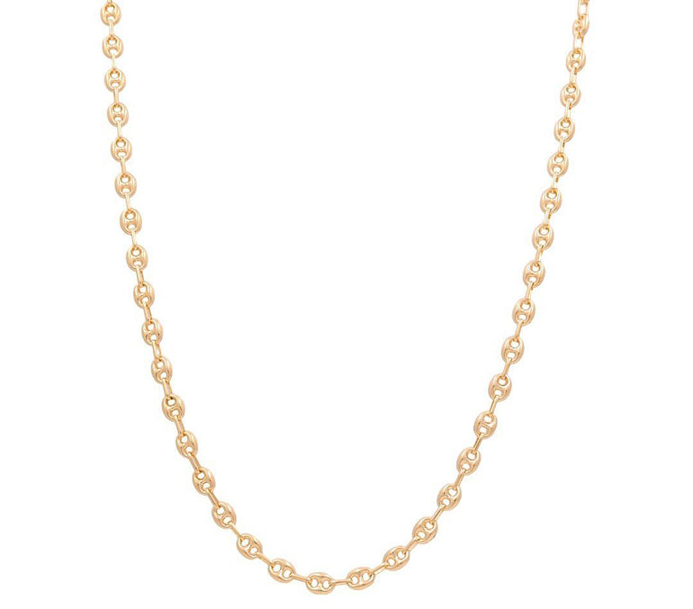 10K Yellow Gold Semisolid Marine Chain 18" - Miral Jewelry