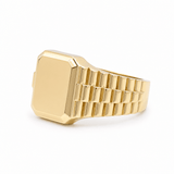 10k Yellow Gold Signet Fashion Ring Men's - Miral Jewelry
