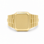 10k Yellow Gold Signet Fashion Ring Men's - Miral Jewelry
