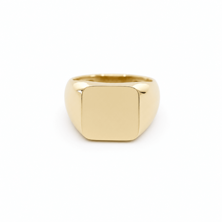 10K Yellow Gold Signet Fashion Women's Ring - Miral Jewelry