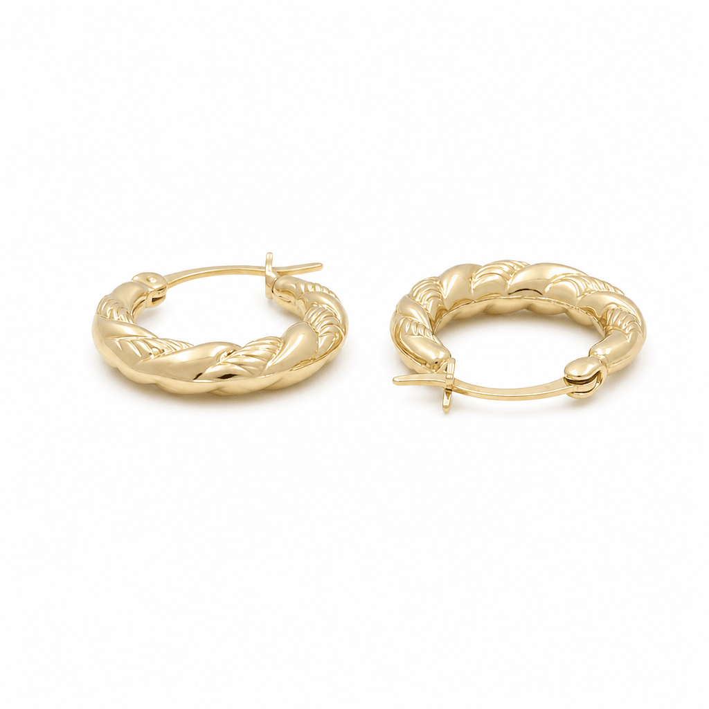 10K Yellow Gold Small Hoop Earrings - Miral Jewelry