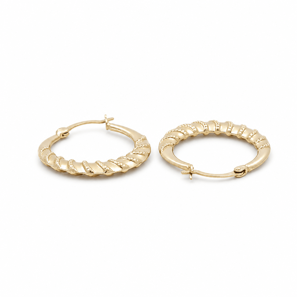 10K Yellow Gold Small Hoop Earrings - Miral Jewelry