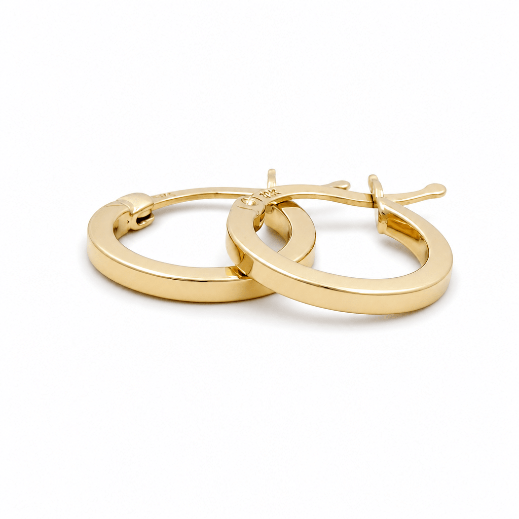 10K Yellow Gold Small Hoop Earrings - Miral Jewelry
