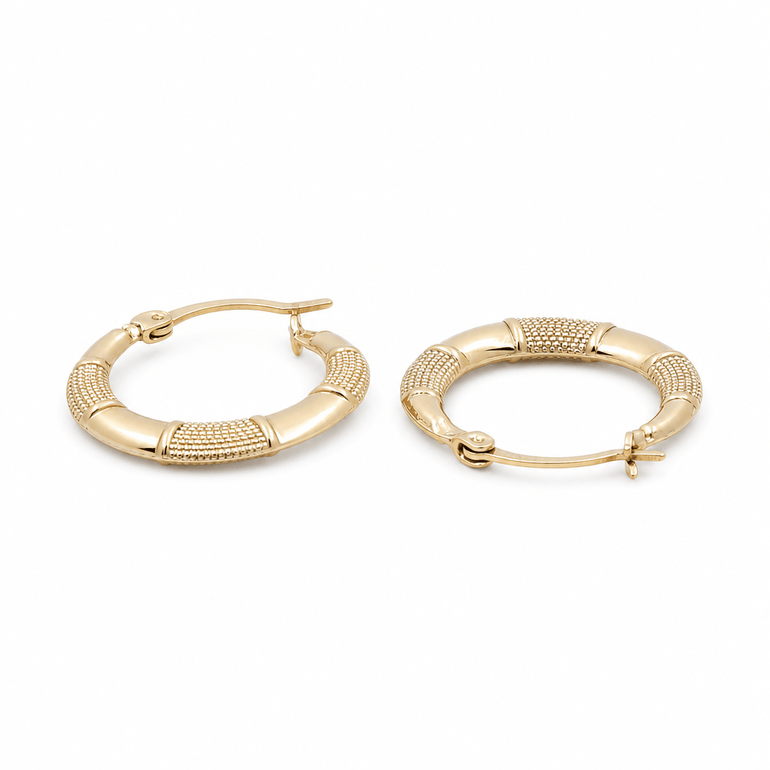 10K Yellow Gold Small Hoop Earrings - Miral Jewelry
