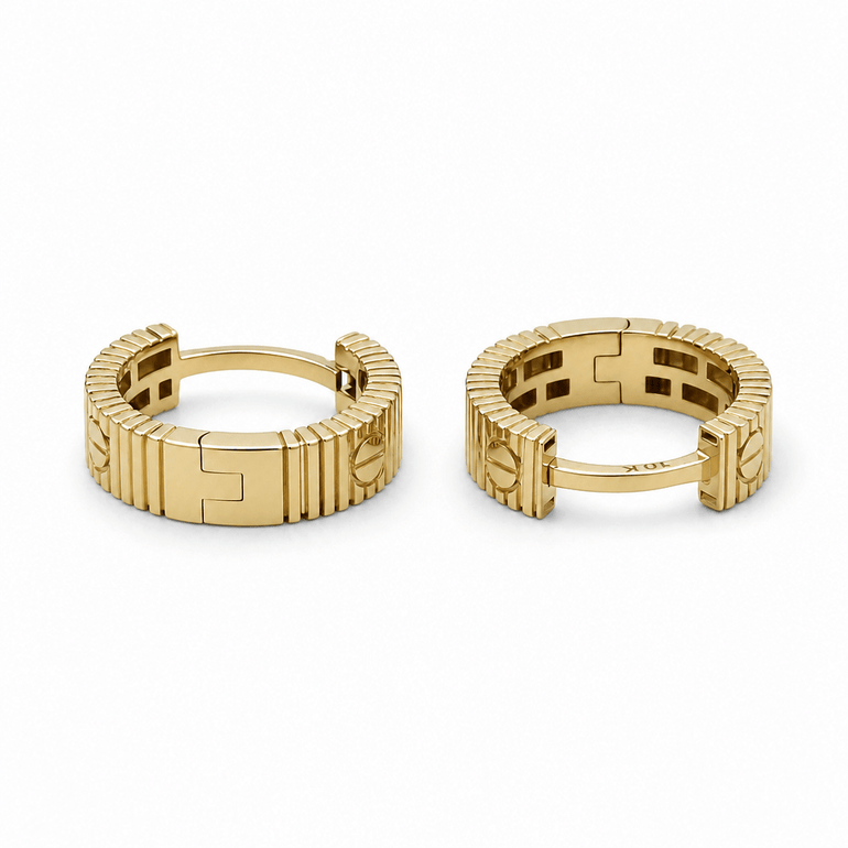 10K Yellow Gold Small Hoop Earrings - Miral Jewelry
