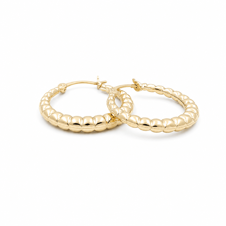 10K Yellow Gold Small Hoop Earrings - Miral Jewelry