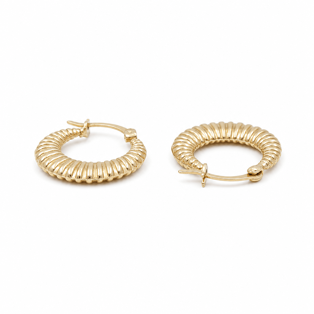 10K Yellow Gold Small Hoop Earrings - Miral Jewelry