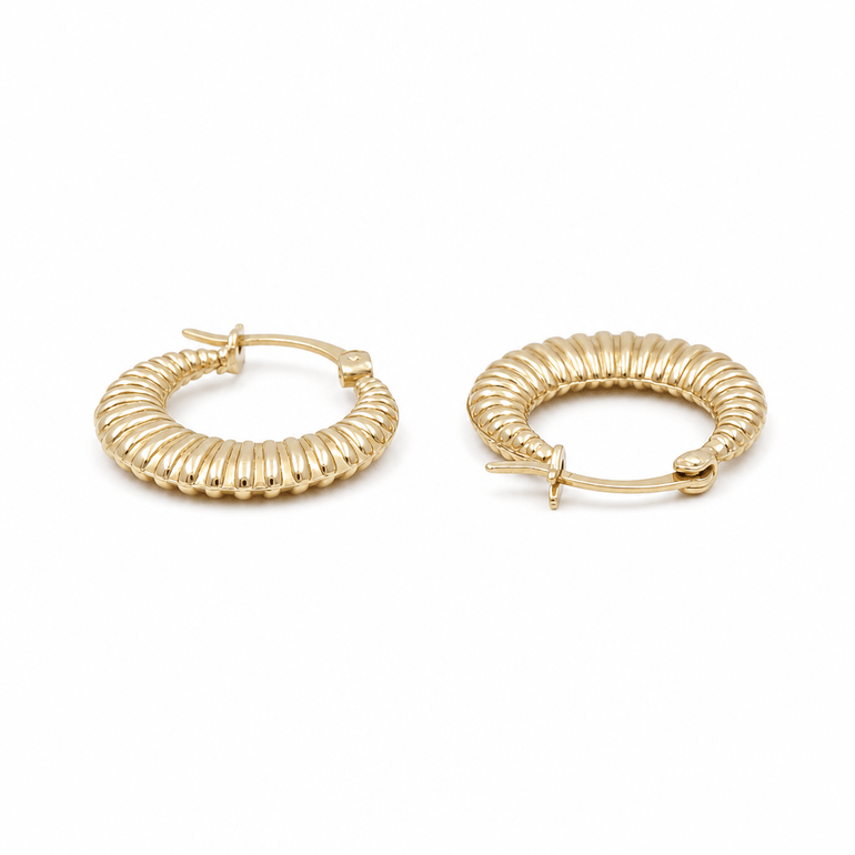 10K Yellow Gold Small Hoop Earrings - Miral Jewelry
